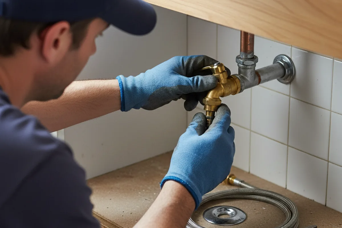 Shutoff valve and fitting work during Burst Pipe Repair in Monticello